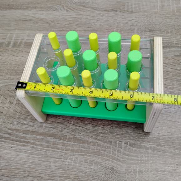 Lovevery Wooden Posting Stand Montessori Inspired Toy Green *Missing One Posts - Picture 5 of 7